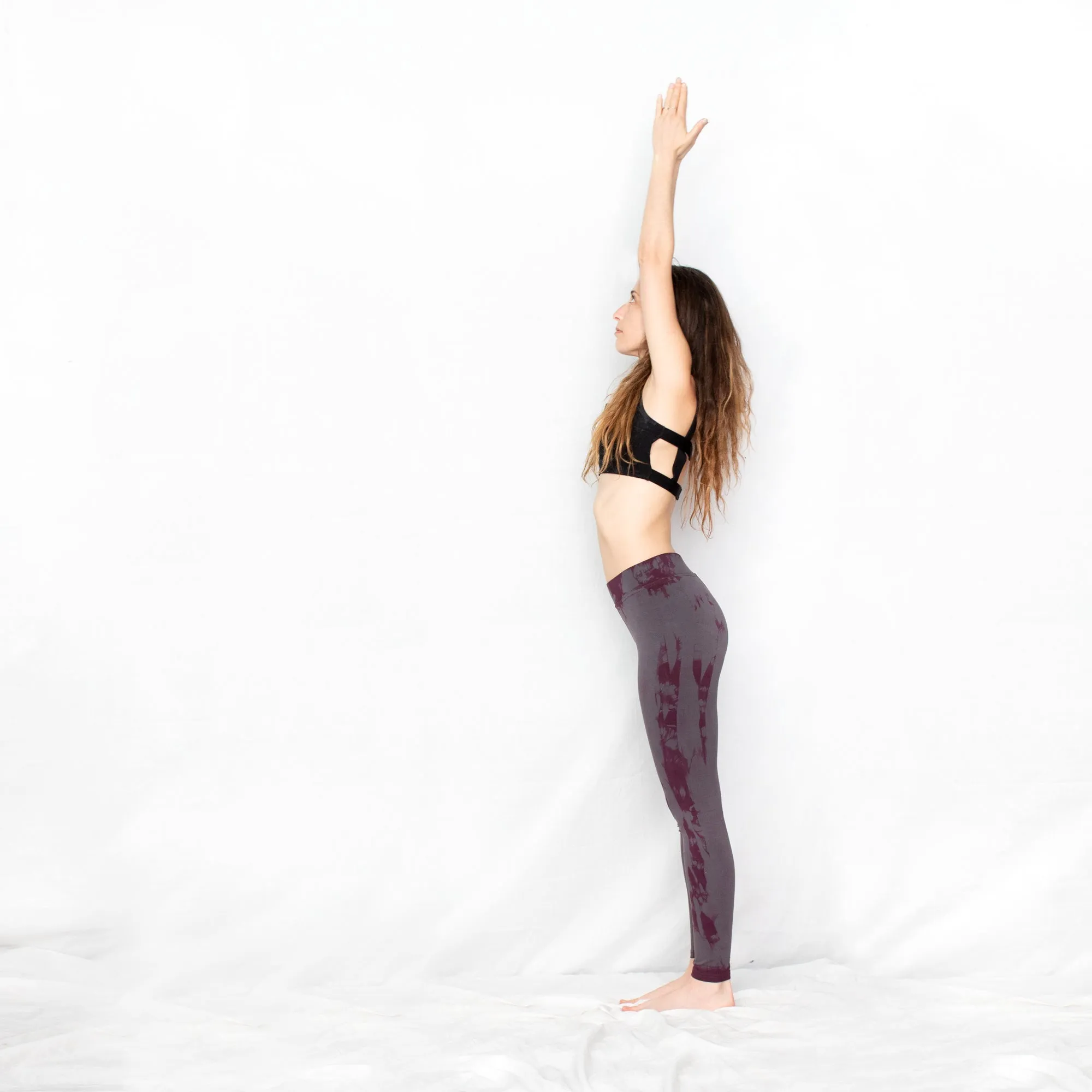 Tie Dye Yoga Leggings - deep purple