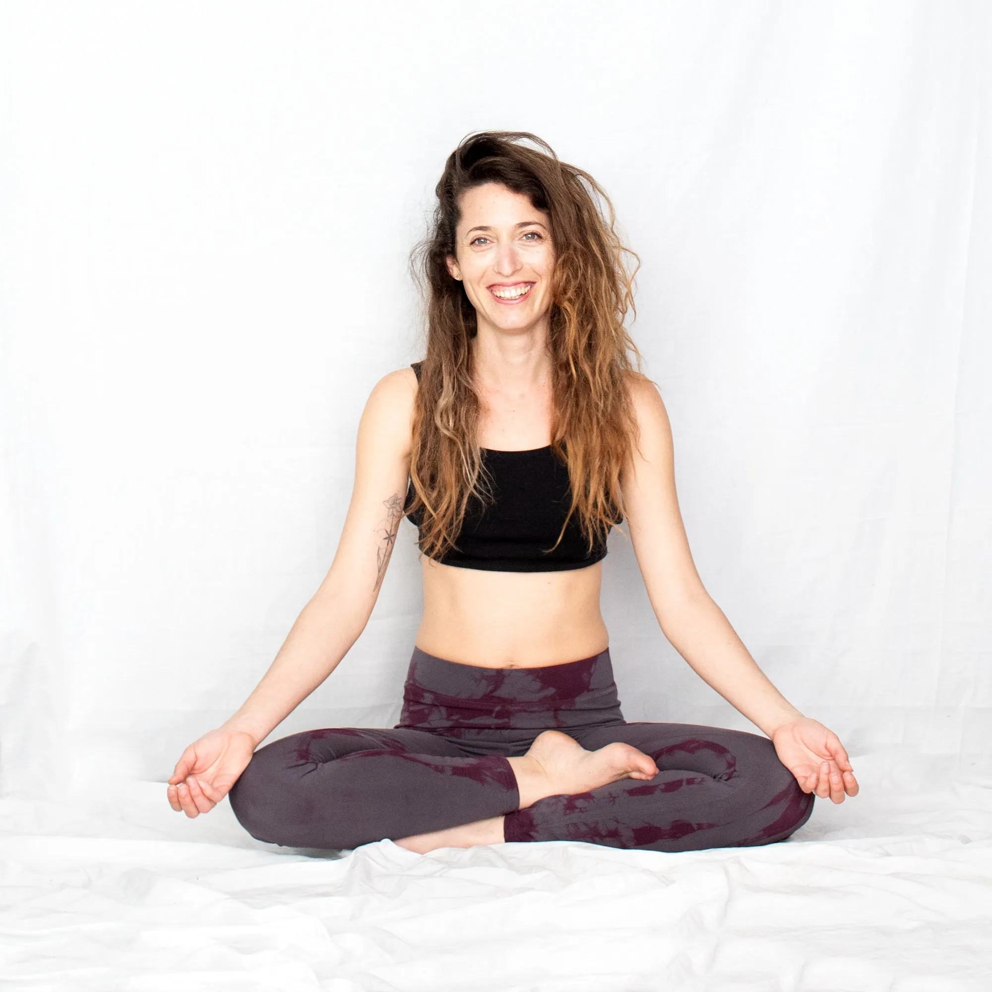 Tie Dye Yoga Leggings - deep purple