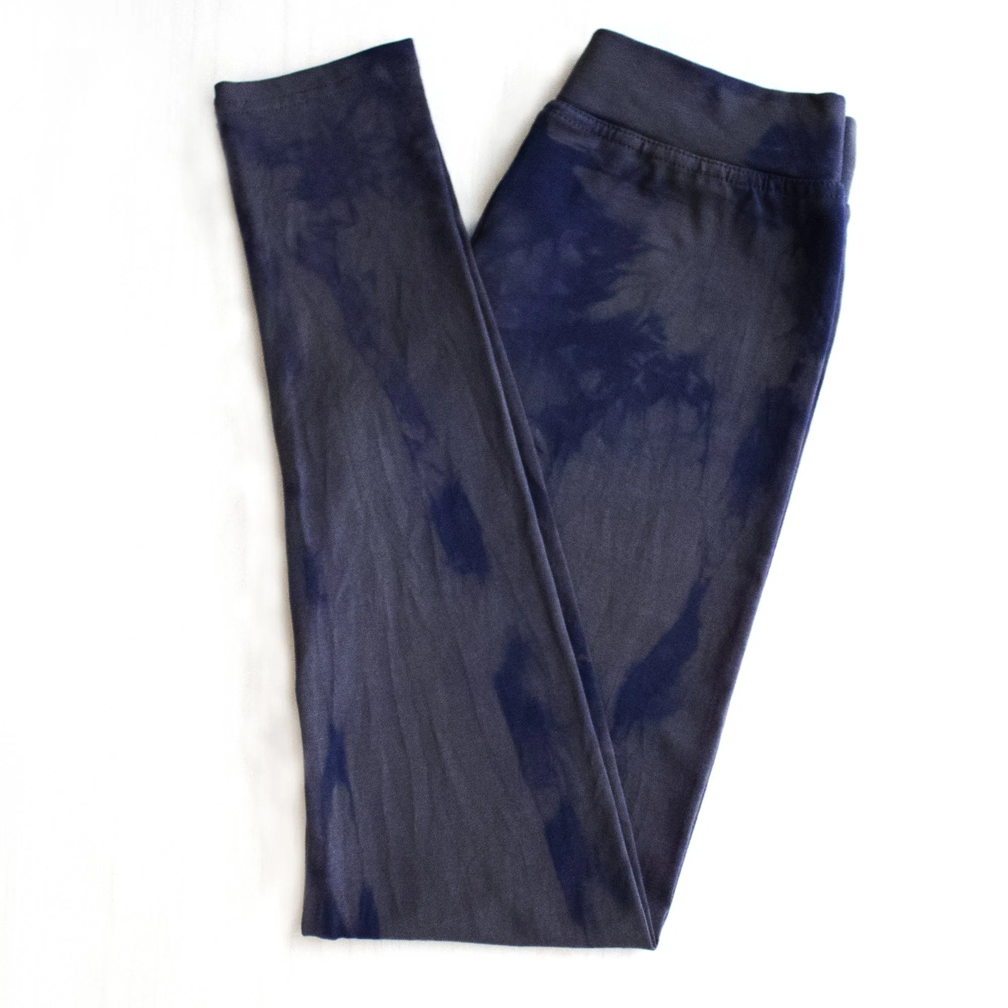 Tie Dye Yoga Leggings - Purple & Grey