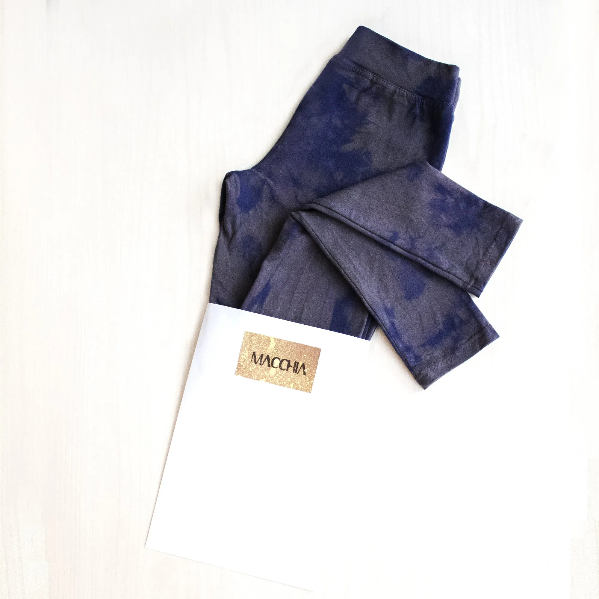 Tie Dye Yoga Leggings - Purple & Grey