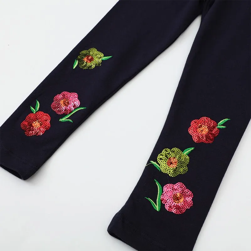 Toddler/Kid Girl's Floral Design Leggings