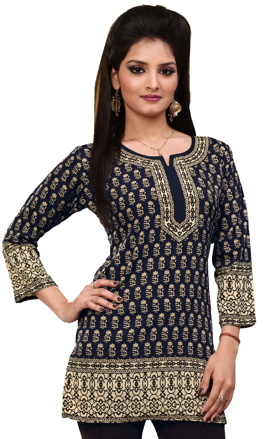 Trendy Printed Black Kurti for Women – Stylish Ethnic Wear