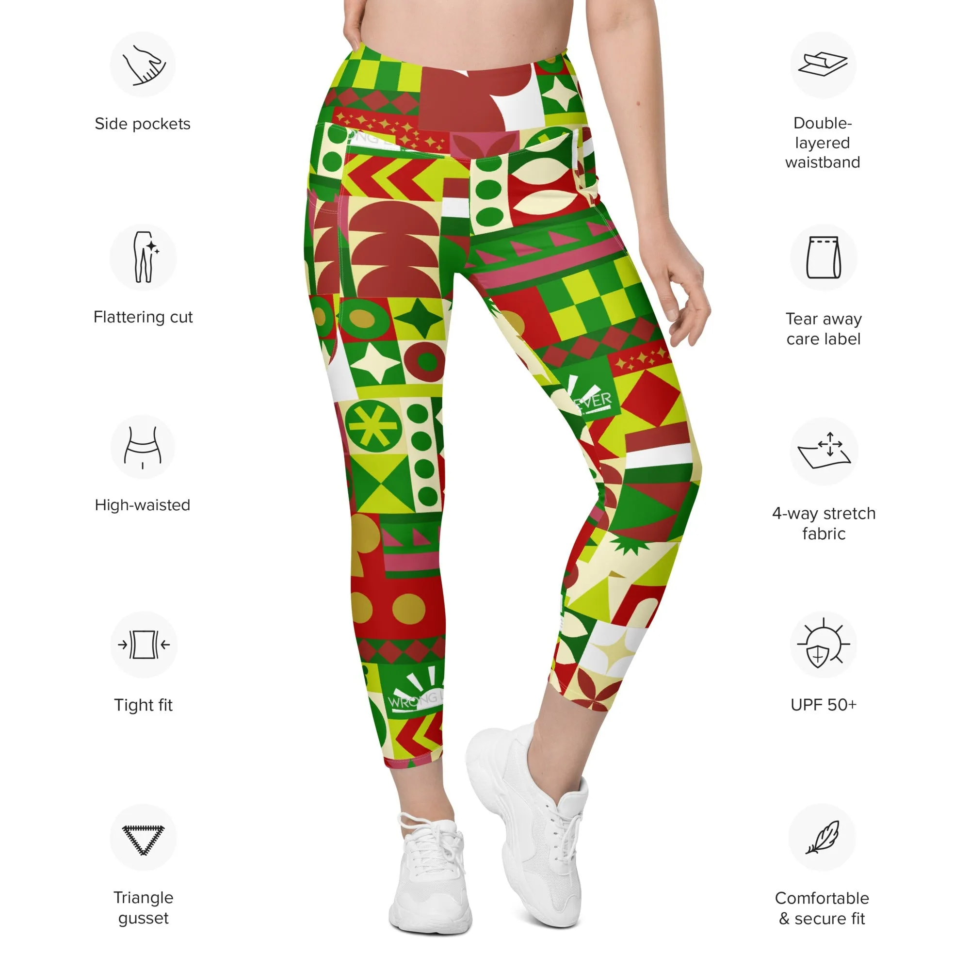 Very Merry Theme Park Cup Leggings with pockets