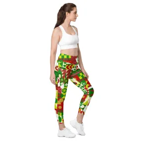 Very Merry Theme Park Cup Leggings with pockets