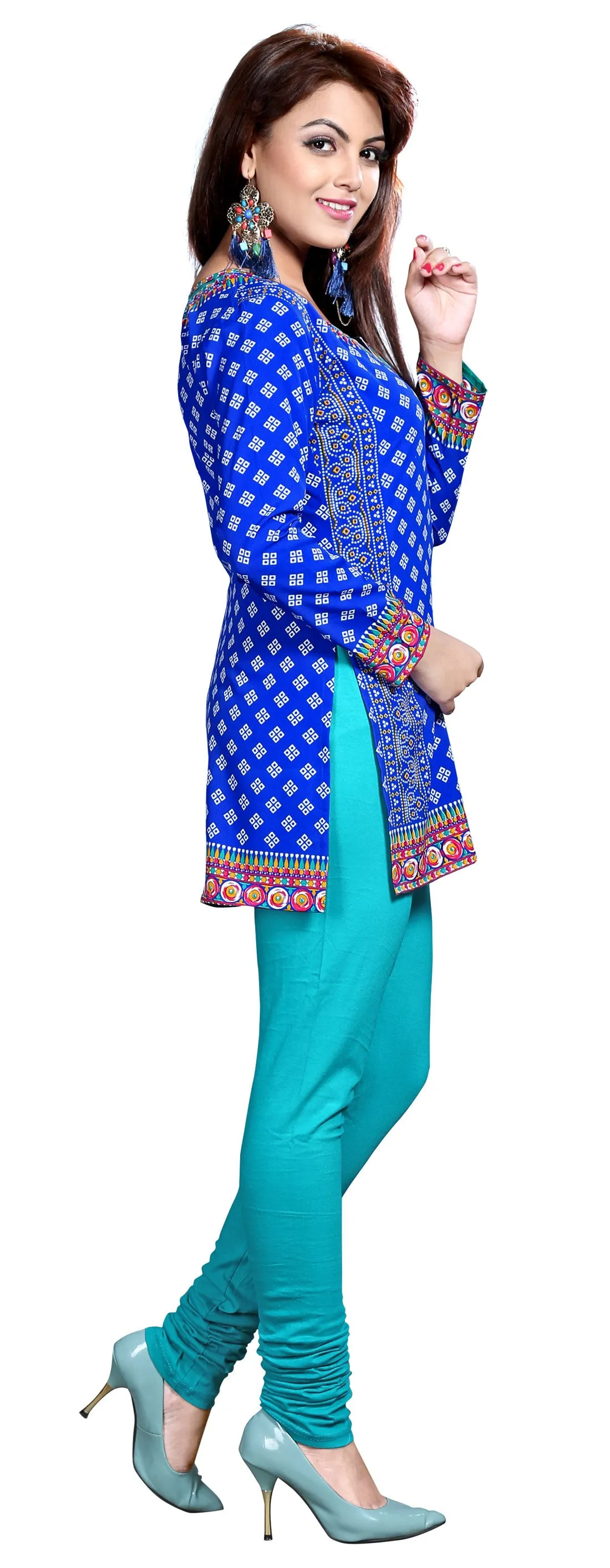 Vibrant Blue Indian Kurta for Women – Stylish Short Kurti