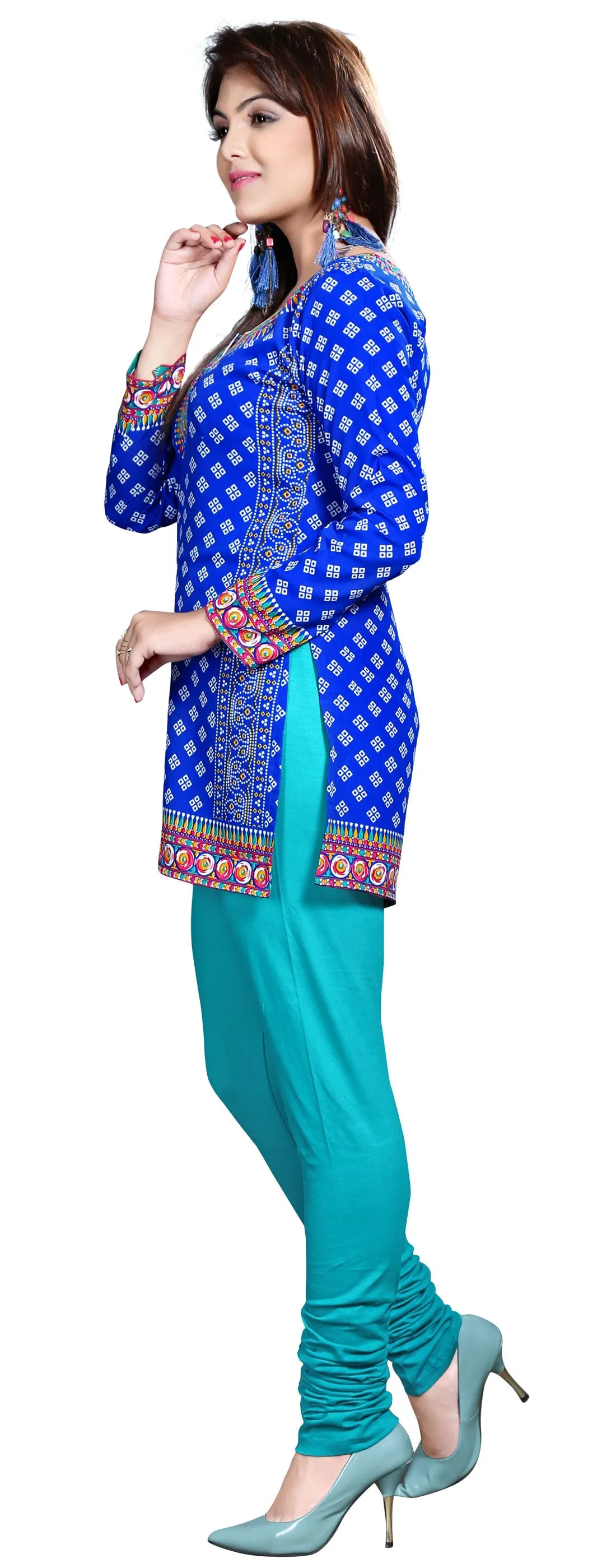 Vibrant Blue Indian Kurta for Women – Stylish Short Kurti