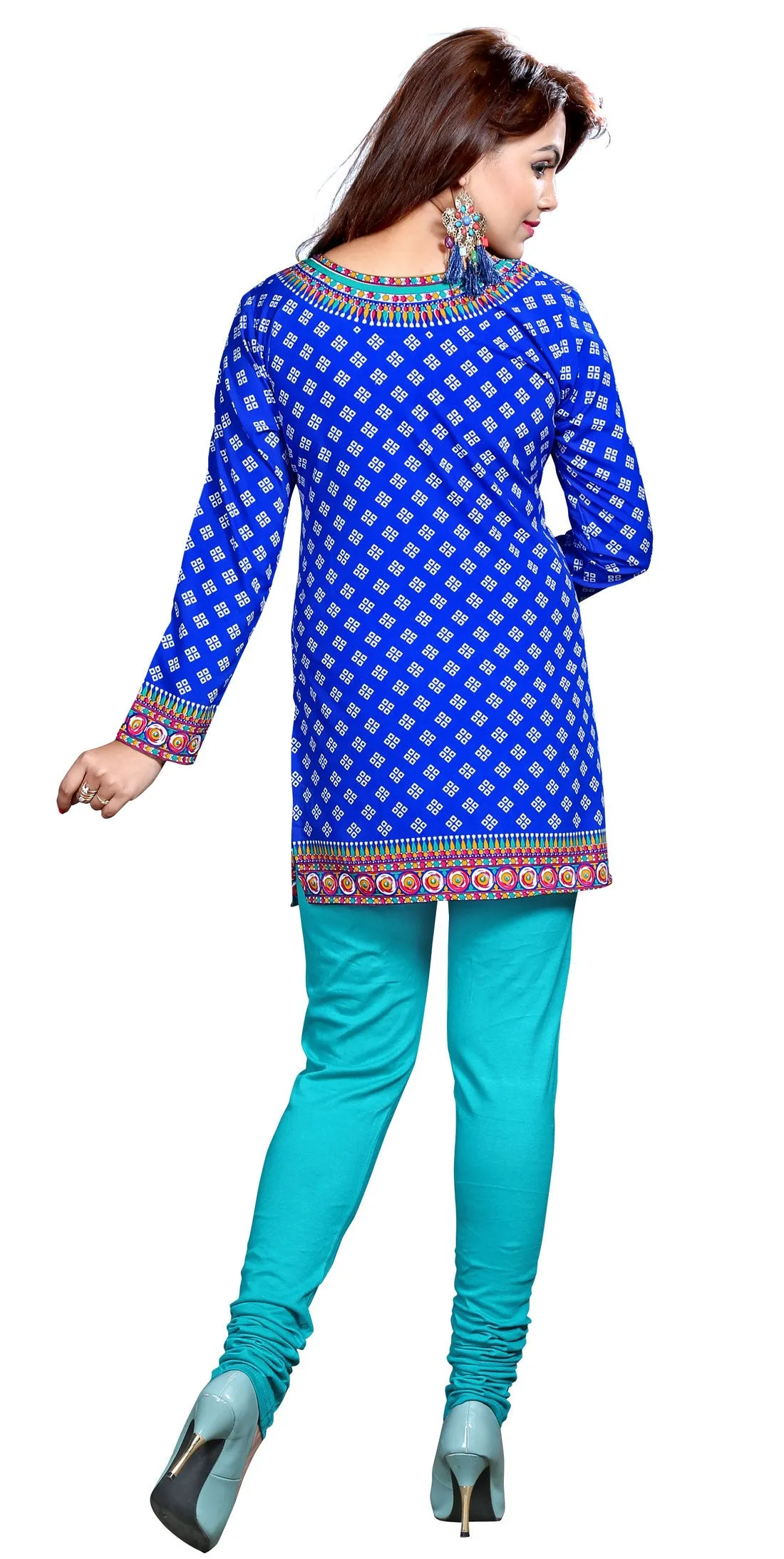 Vibrant Blue Indian Kurta for Women – Stylish Short Kurti