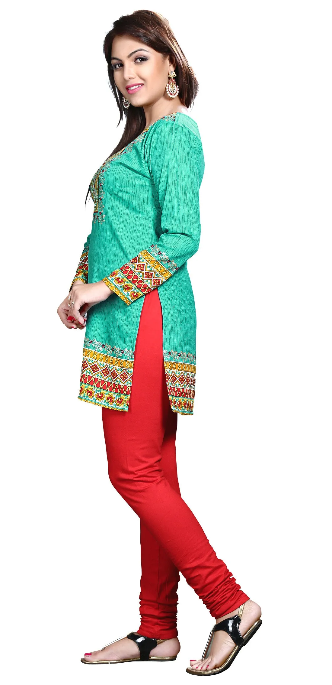 Vibrant Green Indian Kurtis – Stylish Short Kurti for Women