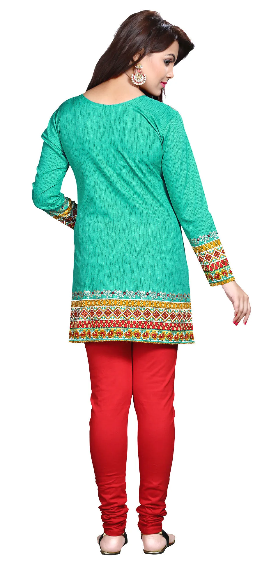 Vibrant Green Indian Kurtis – Stylish Short Kurti for Women