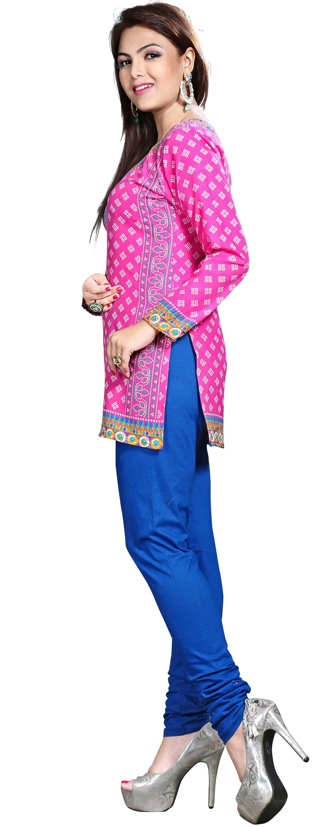 Vibrant Pink Indian Kurta for Ladies – Stylish Short Kurti