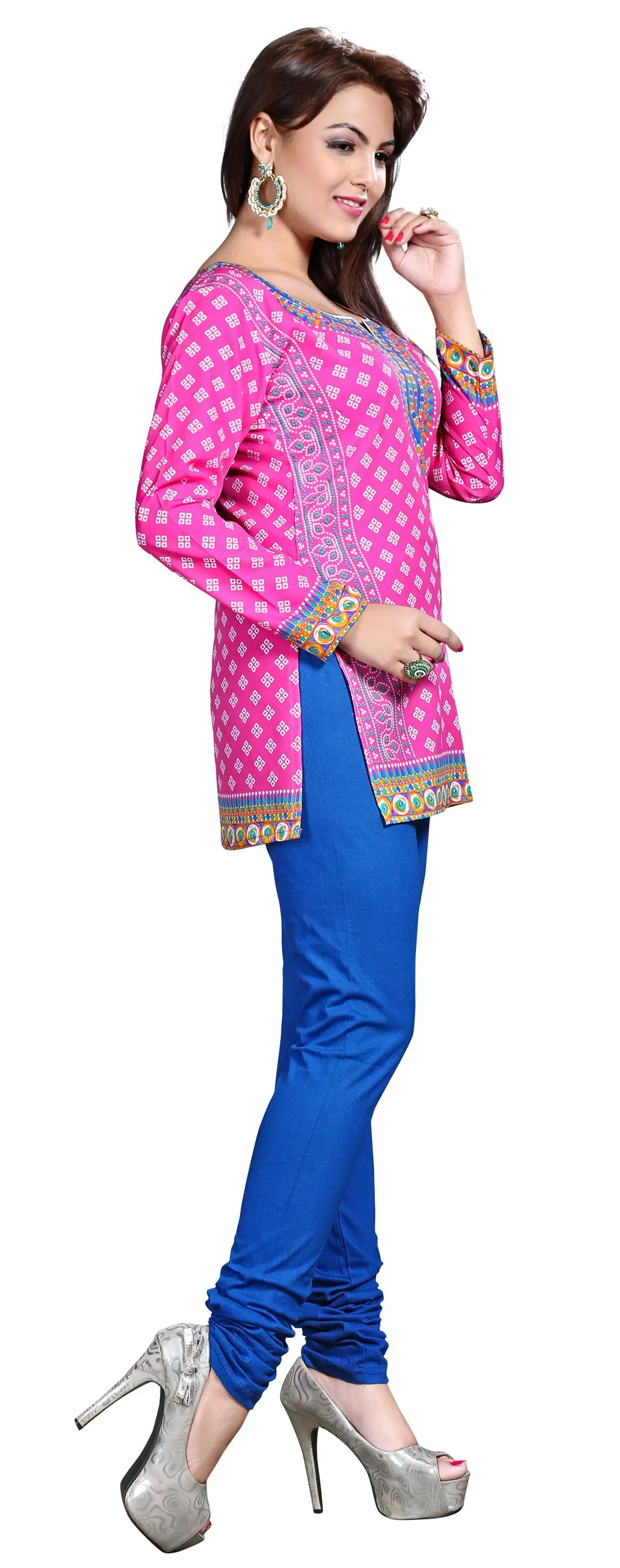 Vibrant Pink Indian Kurta for Ladies – Stylish Short Kurti