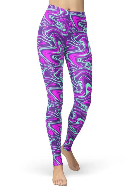 Vintage Floral Printed Leggings