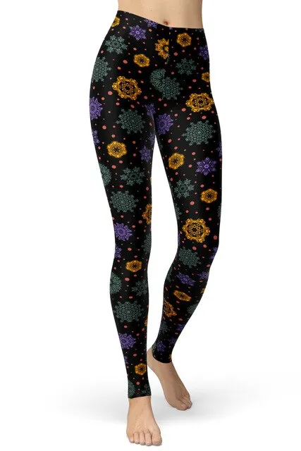 Vintage Floral Printed Leggings