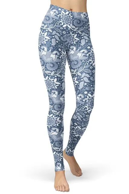 Vintage Floral Printed Leggings
