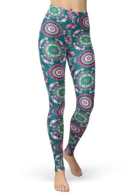 Vintage Floral Printed Leggings