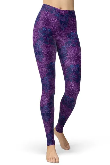 Vintage Floral Printed Leggings