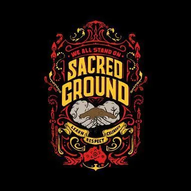 Vintage Sacred Ground Classic Black Cotton Crew Neck Kids T-Shirt