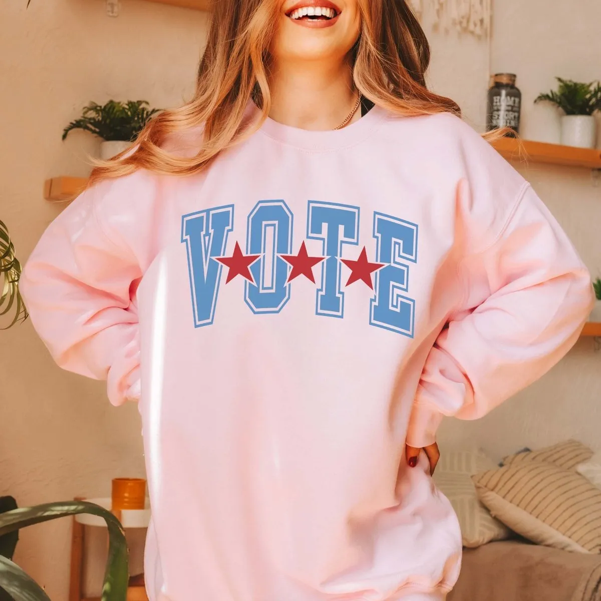 Vote 3 Stars Wholesale Graphic Sweatshirt - Free Shipping