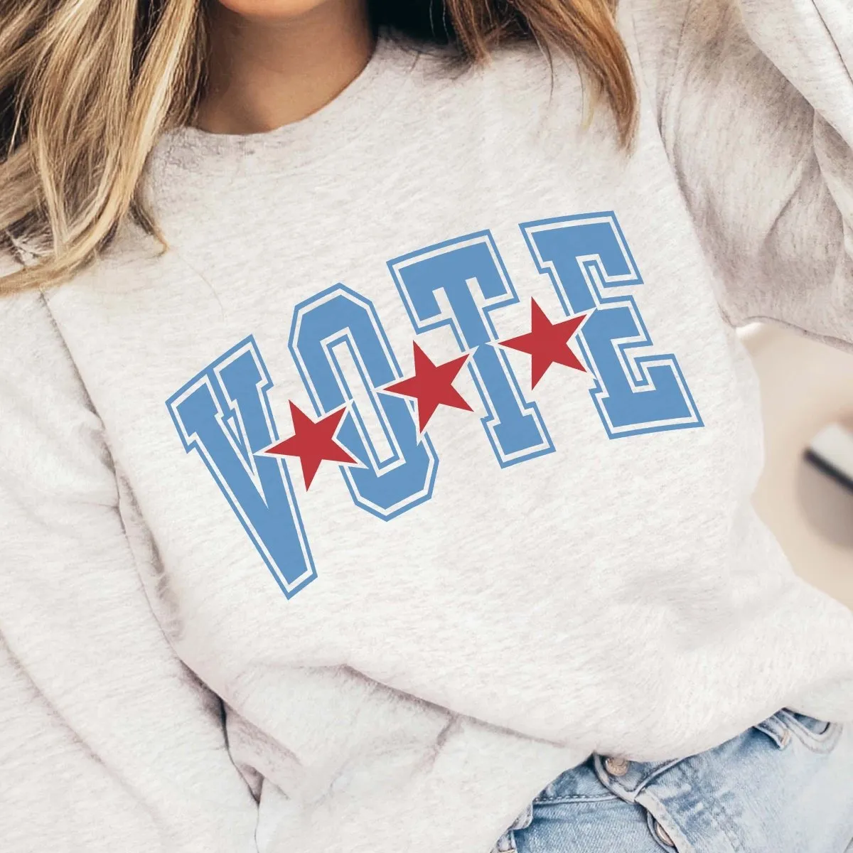 Vote 3 Stars Wholesale Graphic Sweatshirt - Free Shipping