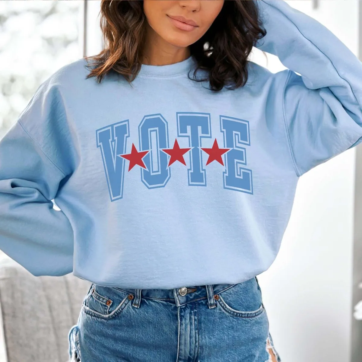 Vote 3 Stars Wholesale Graphic Sweatshirt - Free Shipping