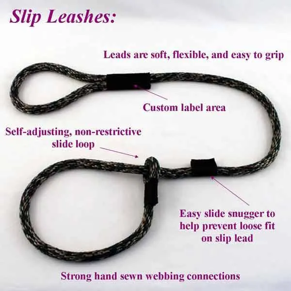 WDB Soft Lines Slip Lead For Dogs,  6ft x 1/2in