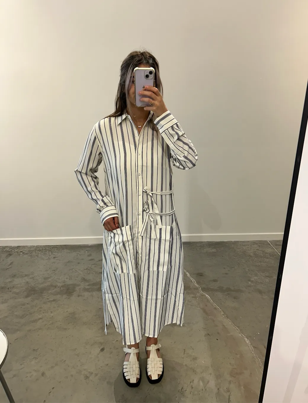 White And Navy Stripe Tunic