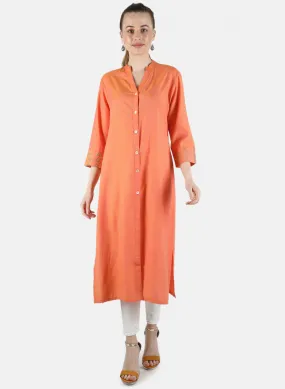 Women Peach Plain Tunic