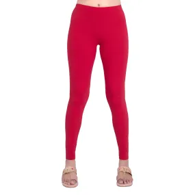 WOMEN RED REGULAR LENGTH LEGGING