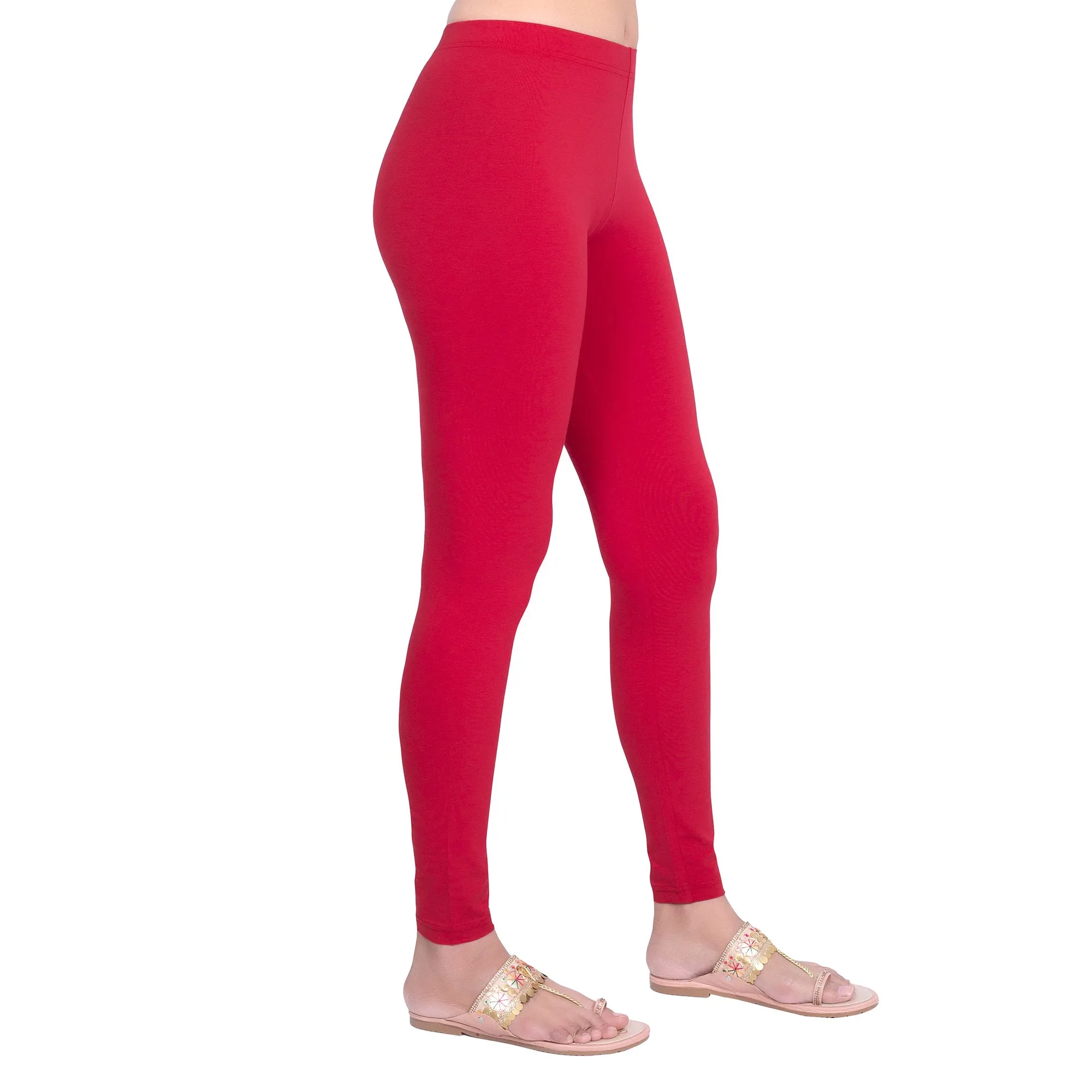 WOMEN RED REGULAR LENGTH LEGGING