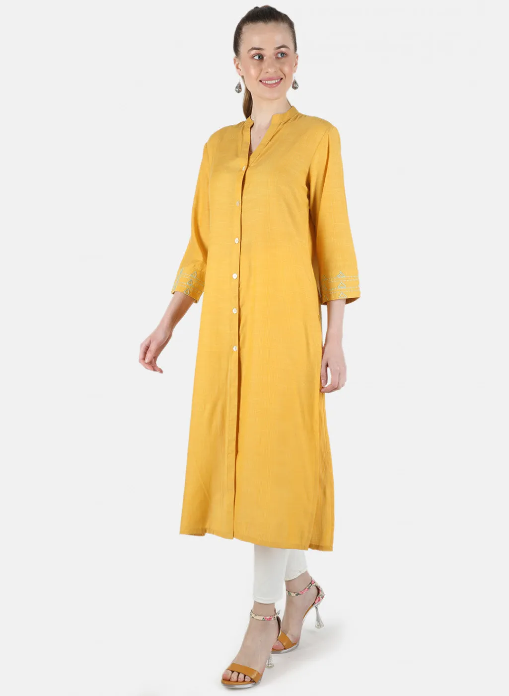 Women Yellow Plain Tunic