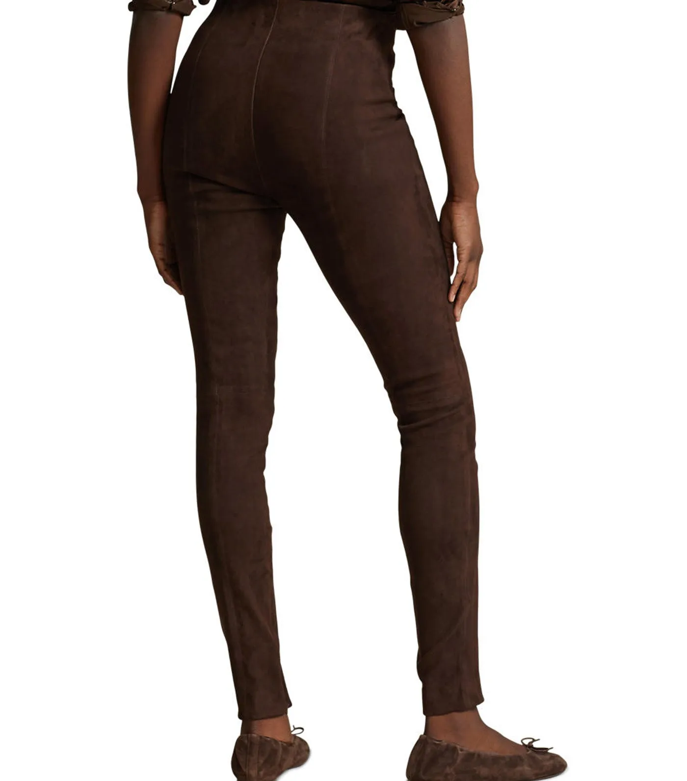 Women's Lambskin Suede Leggings Tobacco