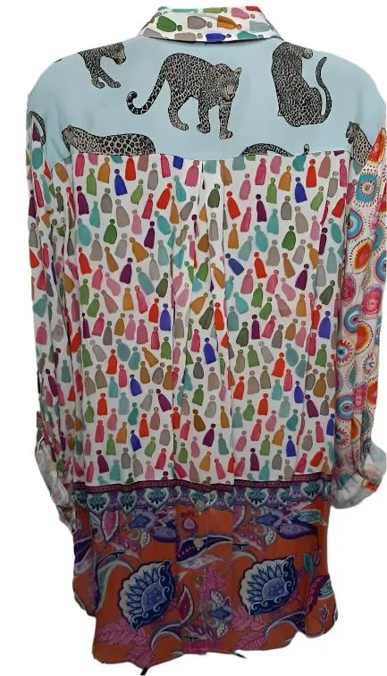 Women's Leopard Print -Button Front Blouse