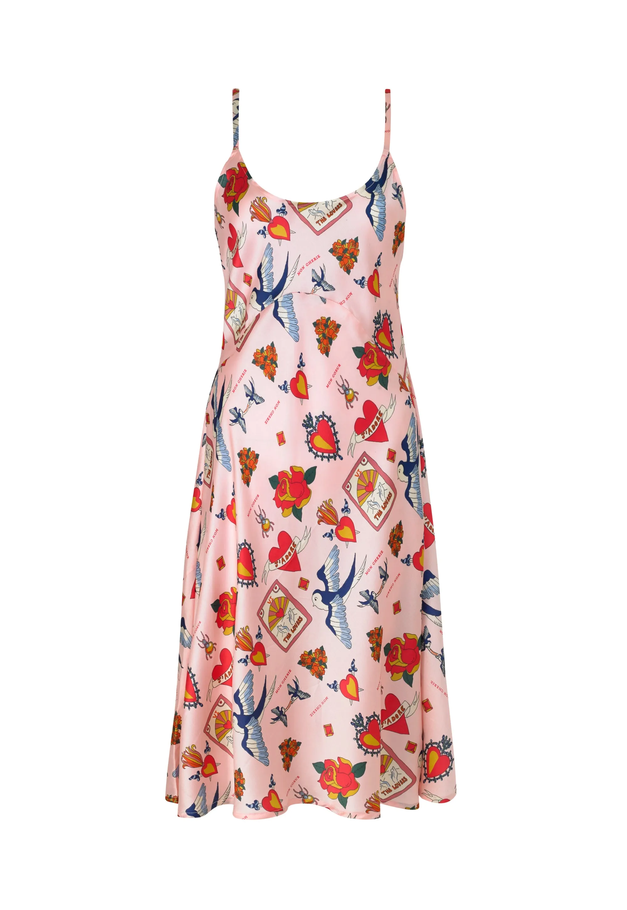 Womens Satin Cami Slip Nightie Mon Coeur