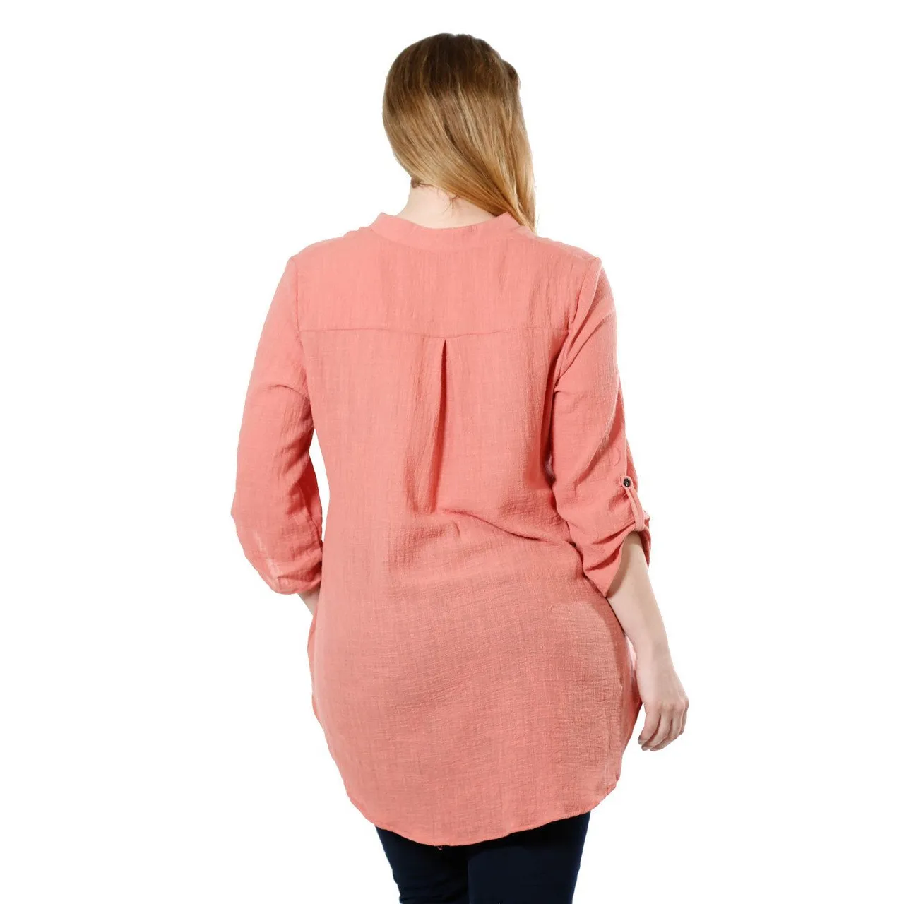 Women's Woven Cotton Gauze Tunic Top Made in USA (Small to 3X Plus Size)