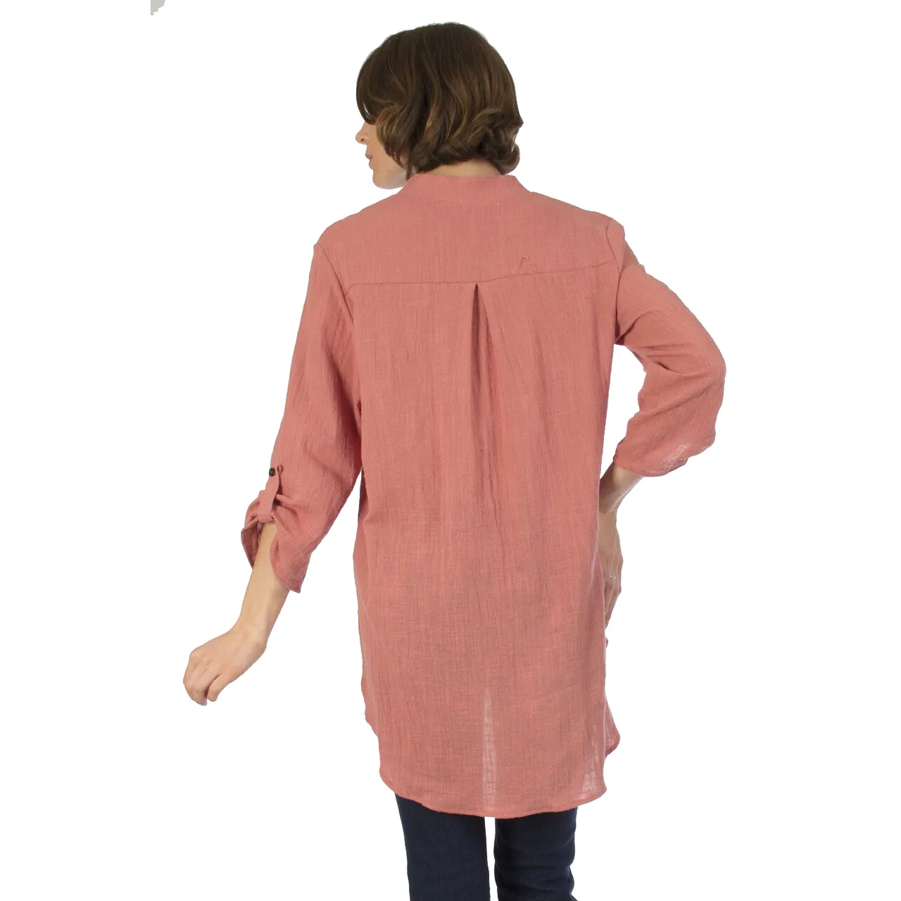 Women's Woven Cotton Gauze Tunic Top Made in USA (Small to 3X Plus Size)