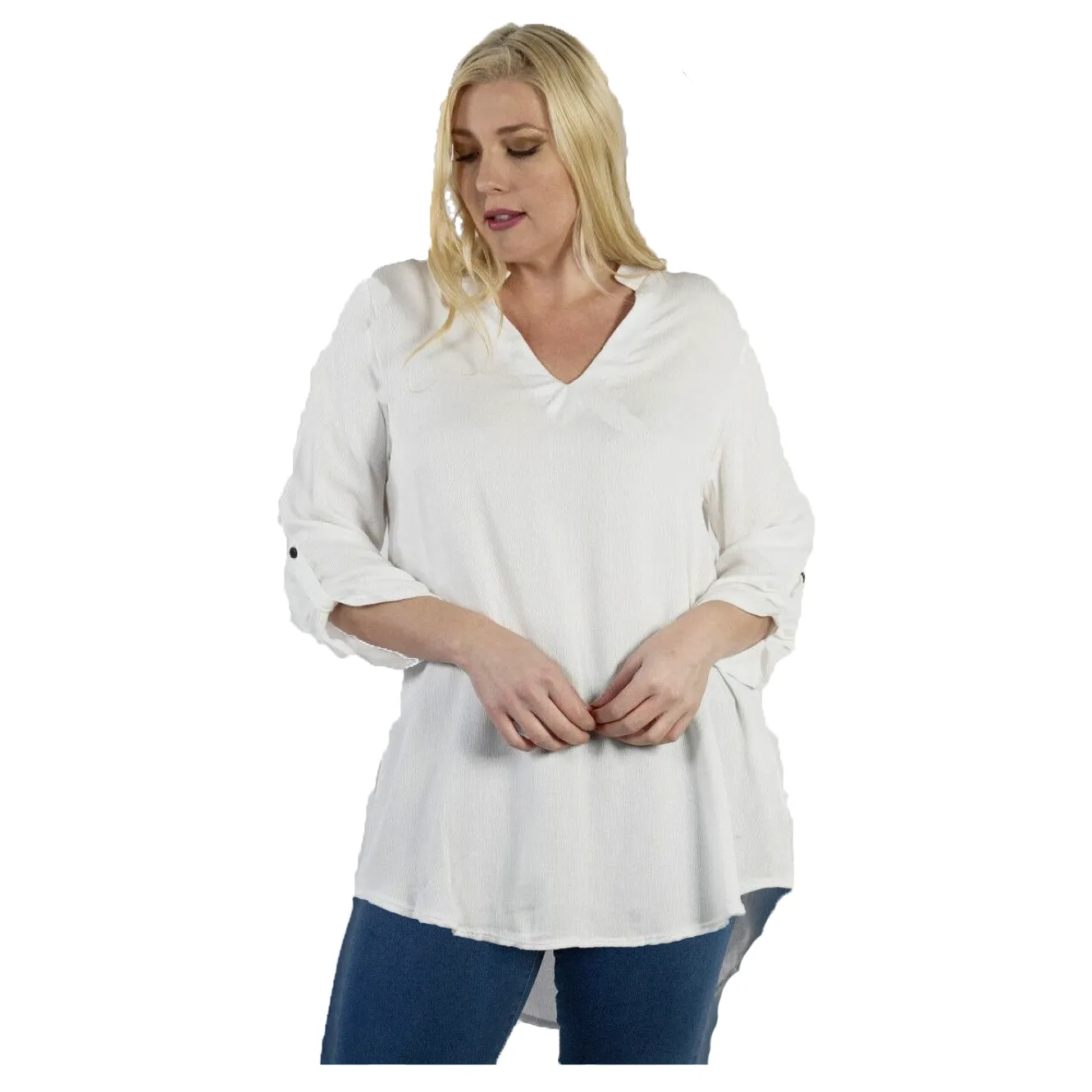 Women's Woven Cotton Gauze Tunic Top Made in USA (Small to 3X Plus Size)