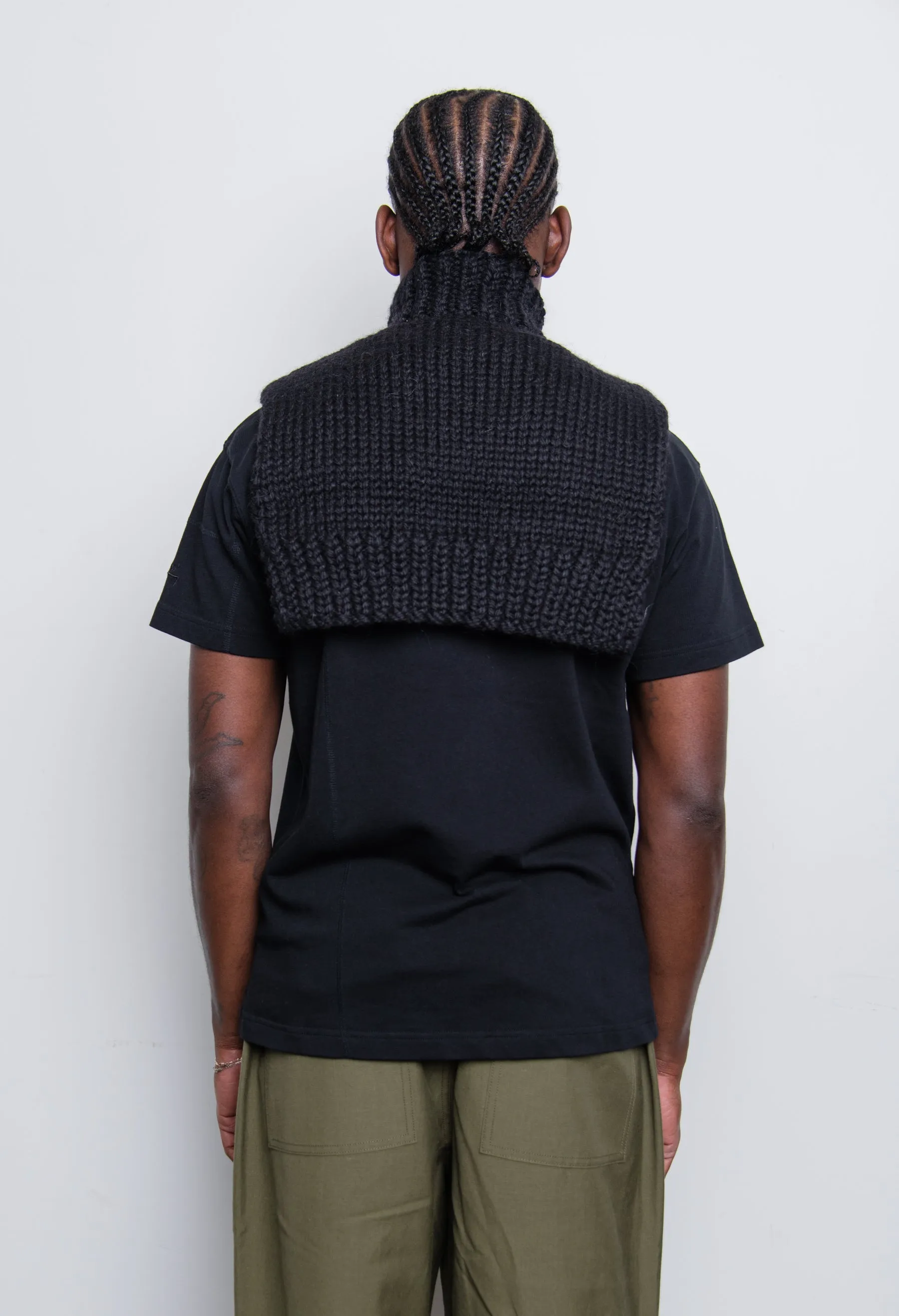 Wool Velvet Float Stitch Jacquard Bib Mint/Black