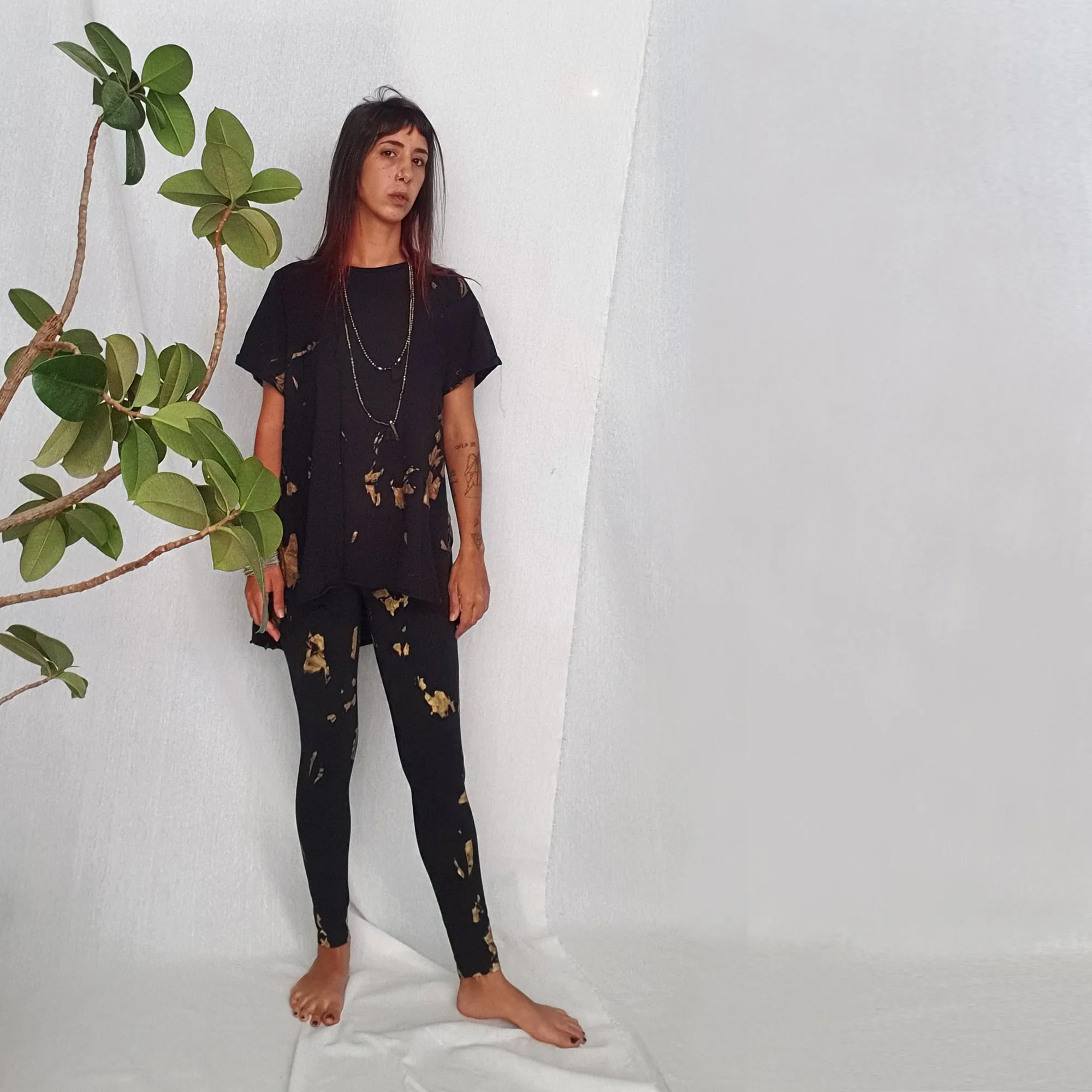 Yoga Leggings - Gold & Black