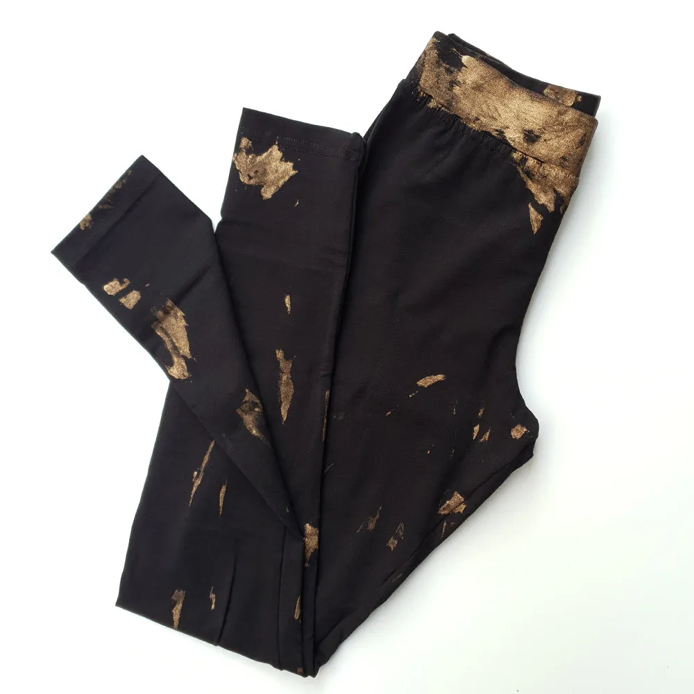 Yoga Leggings - Gold & Black